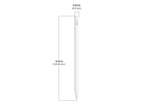 Diagram showing Apple Pencil 2nd Generation size and dimensions