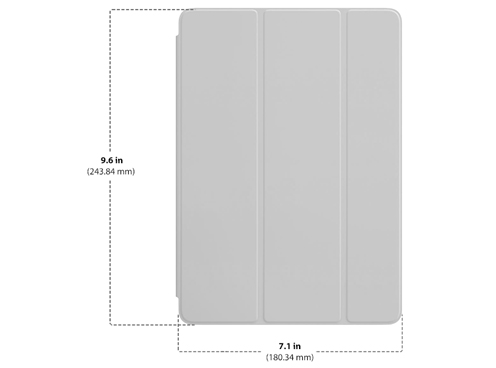 Diagram showing Apple Smart Cover for iPad Air and iPad Air 2 size and dimensions