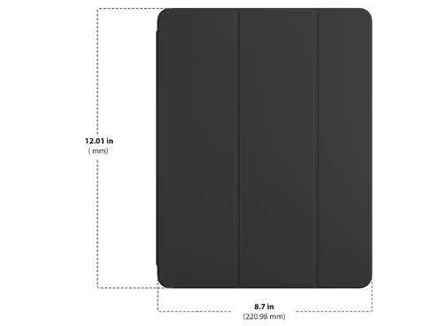 Diagram showing Apple Smart Folio 12.9-Inch iPad Pro size and dimensions