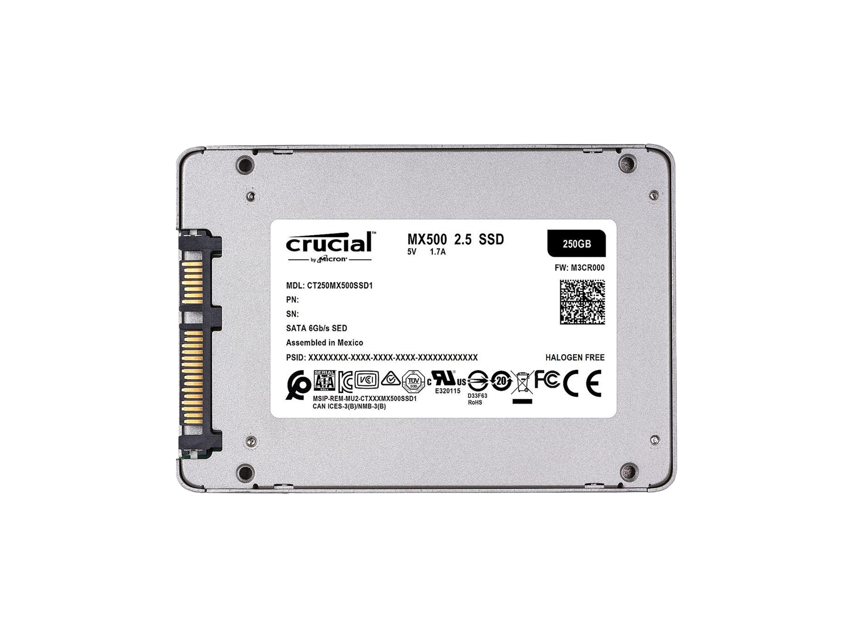 Crucial MX500 250GB 3D NAND SATA 2.5-inch 7mm with Internal SSD