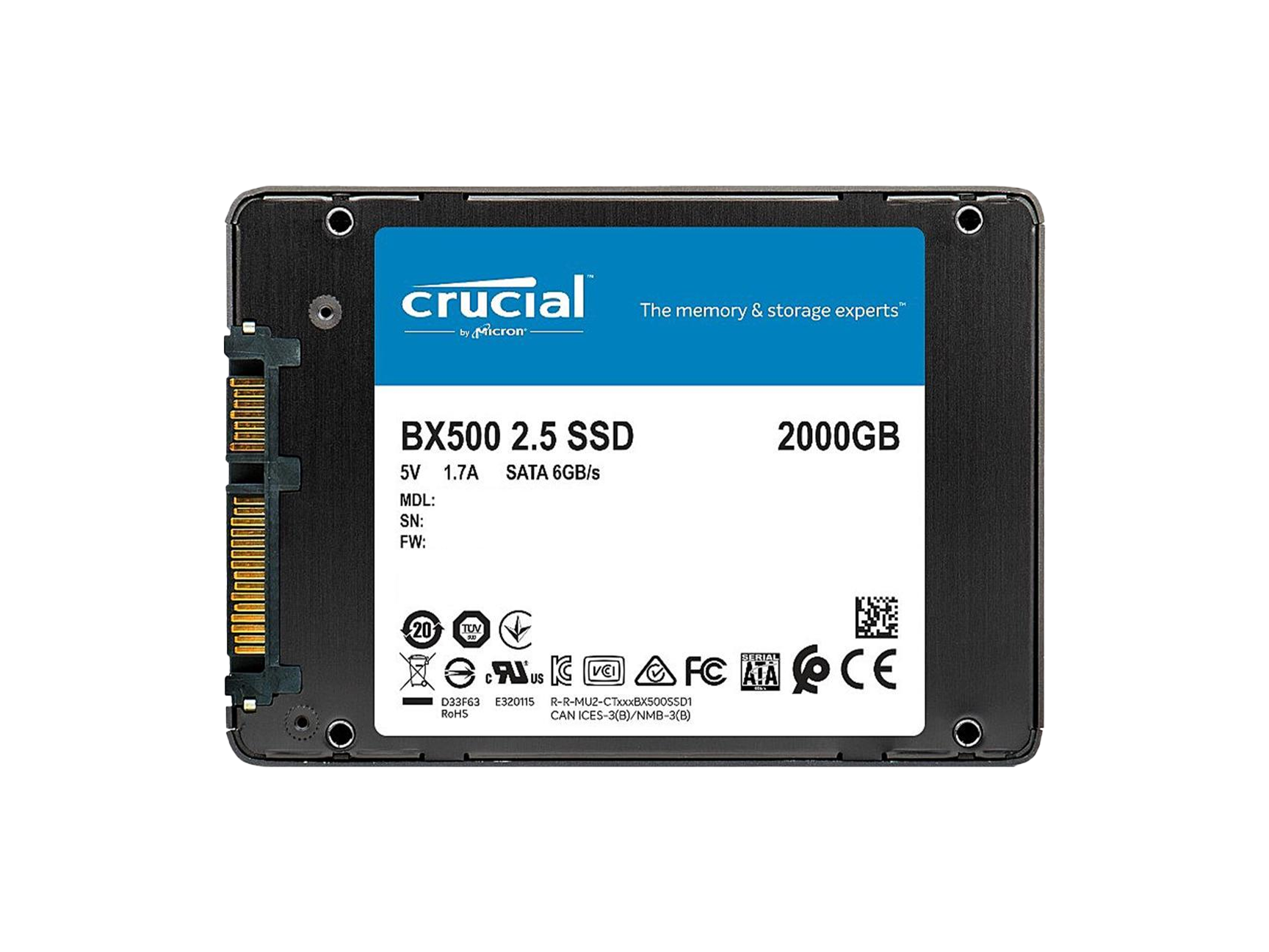 Crucial BX500 2TB 3D NAND SATA 2.5-inch SSD