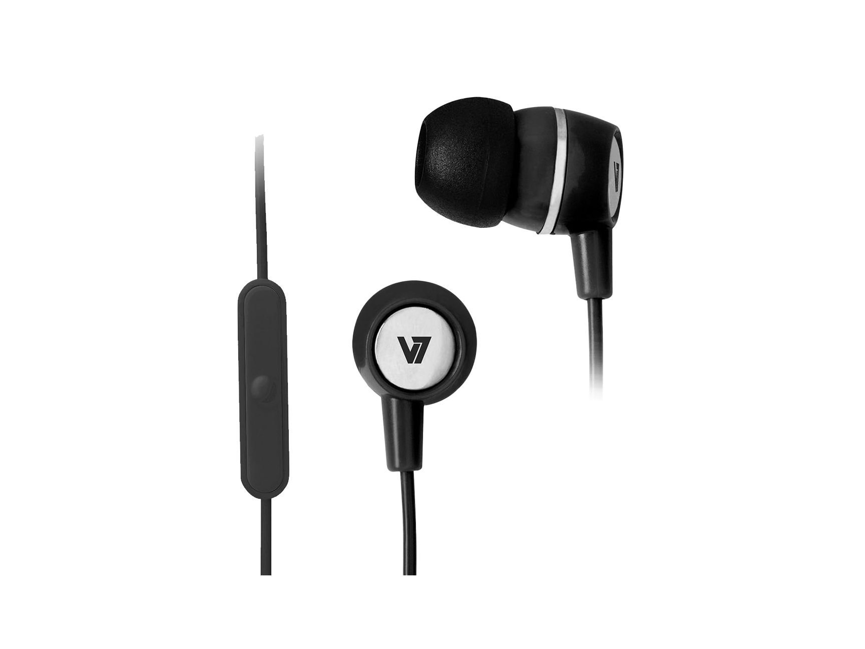 V7 Noise Isolating Stereo Earbuds with Inline Mic