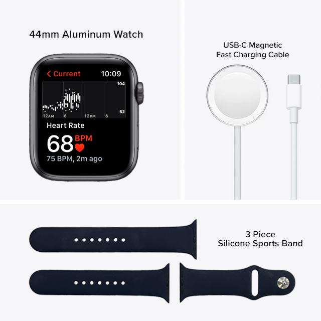 Apple Watch SE (GPS) 44mm Space Gray Aluminum Case