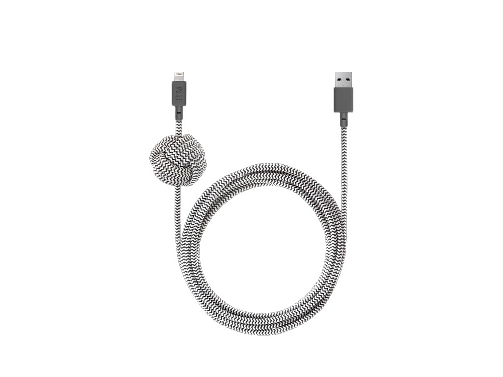 Native Union Night Cable - 10ft USB-A to Lightning - Zebra