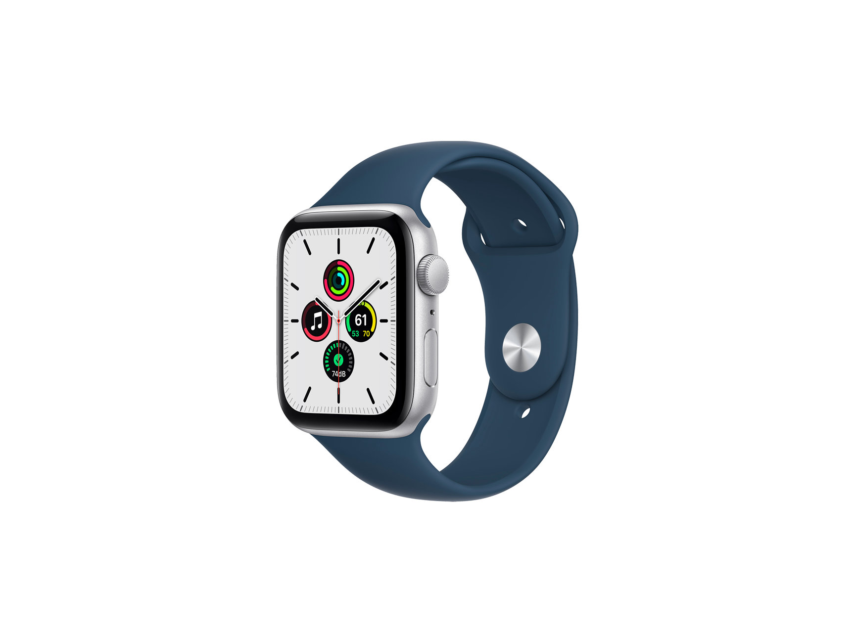 44mm Apple Watch SE w/ Silver Aluminum Case and Blue Band 44mm Apple Watch SE w/ Silver Aluminum Case and Blue Band