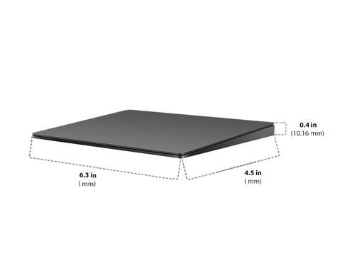 Diagram showing Apple Magic Trackpad 2 size and dimensions