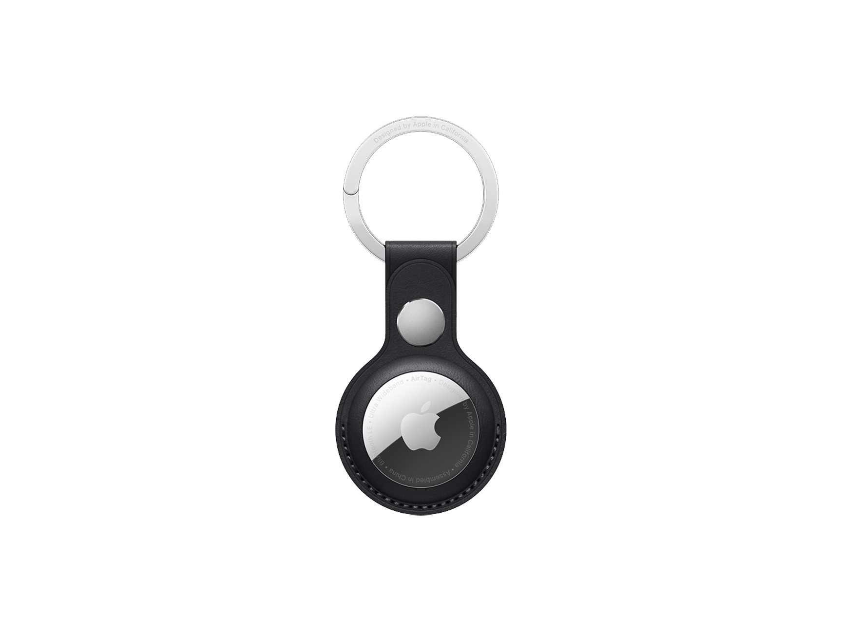 AirTag Leather Key Ring | Midnight